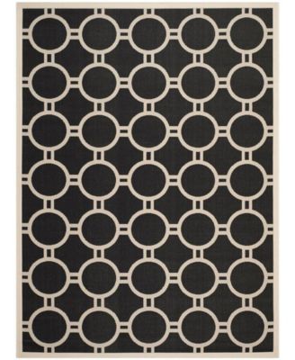 Courtyard CY6924 Black and Beige 8' x 11' Sisal Weave Outdoor Area Rug