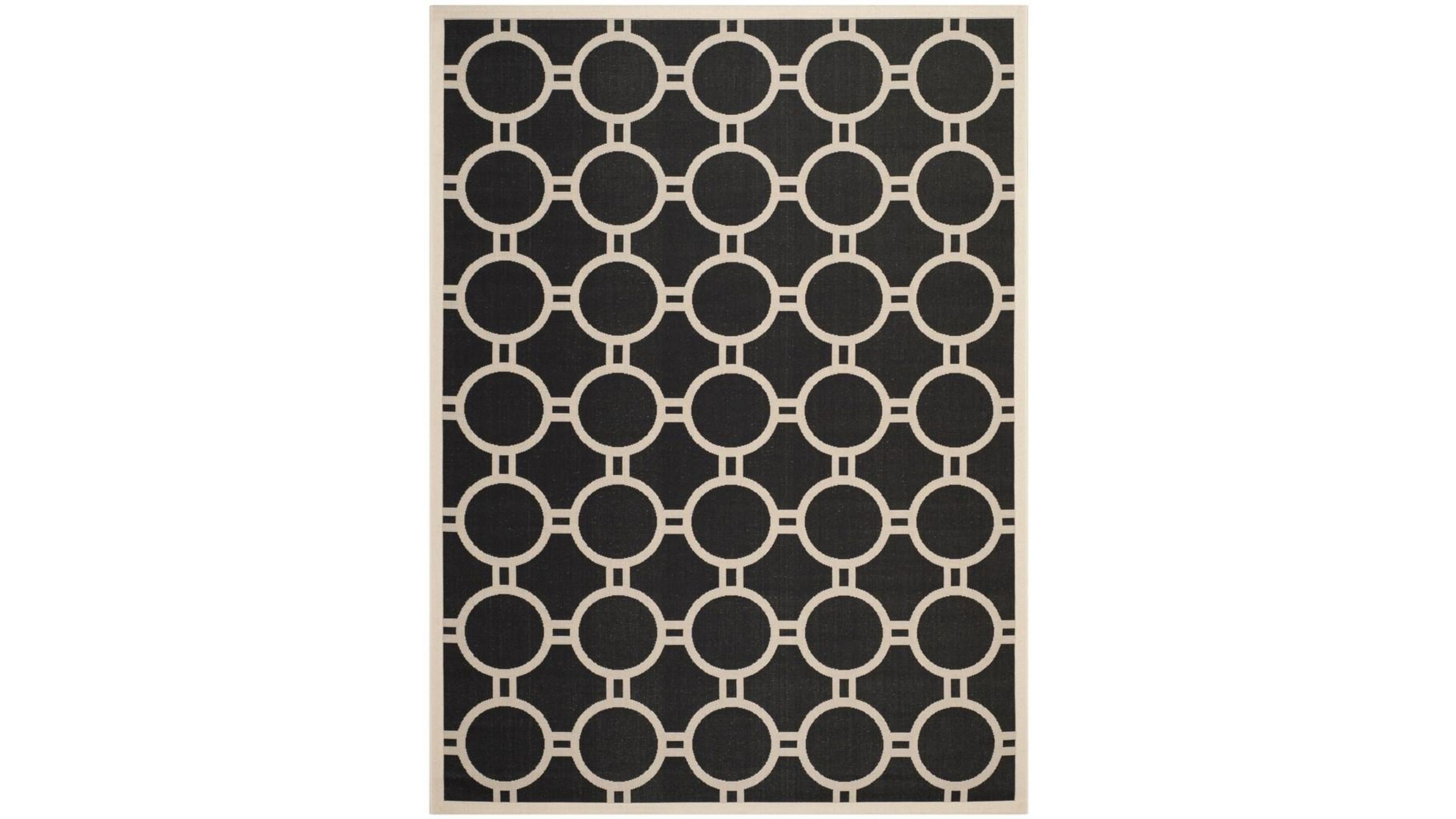 Safavieh Courtyard CY6924 Black and Beige 8' x 11' Sisal Weave Outdoor Area Rug