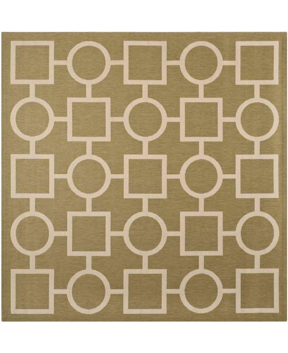 Safavieh Courtyard Cy6925 Green And Beige 7'10" X 7'10" Sisal Weave Square Outdoor Area Rug