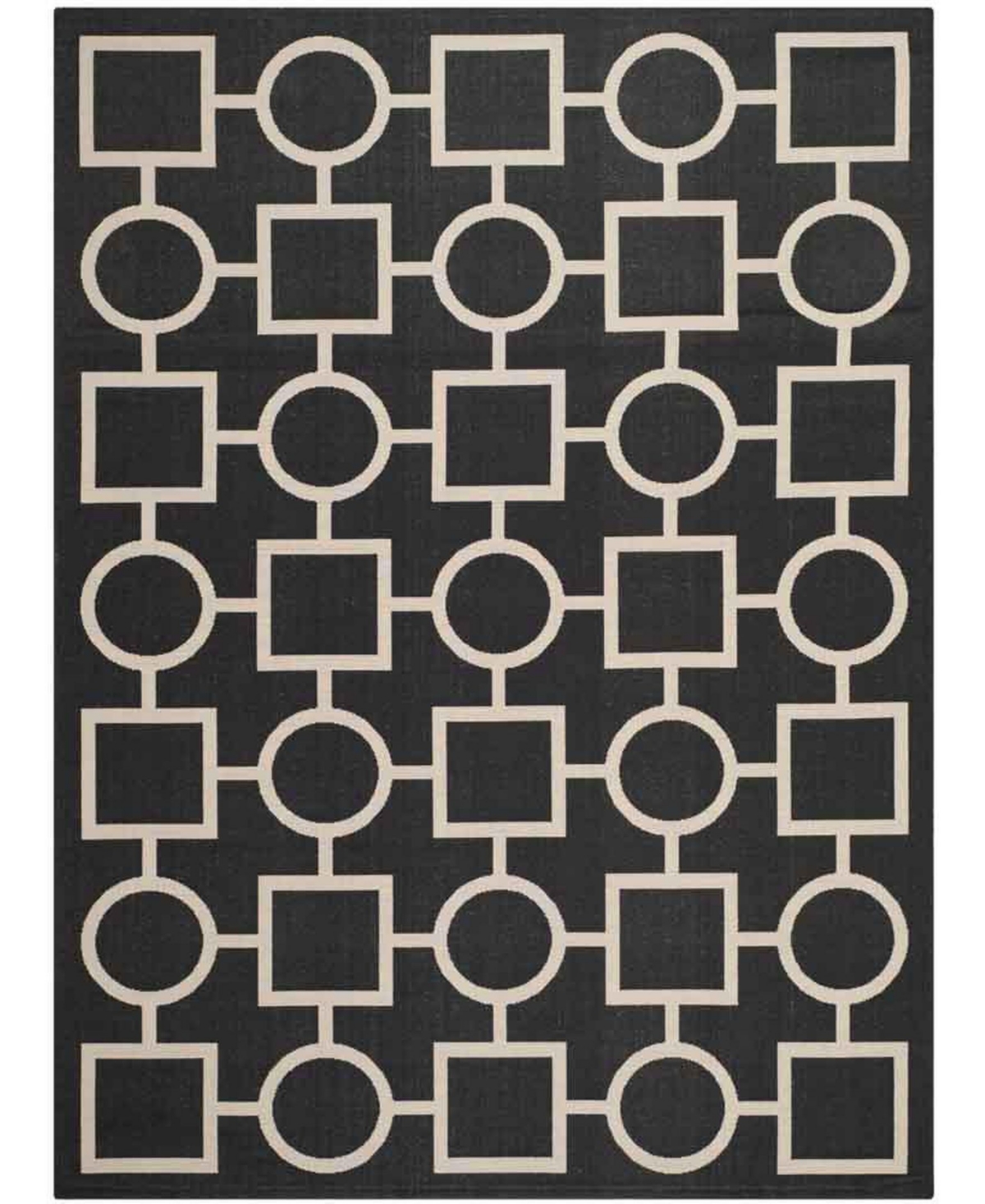 Safavieh Courtyard Black and Beige 8' x 11' Sisal Weave Outdoor Area Rug - Black