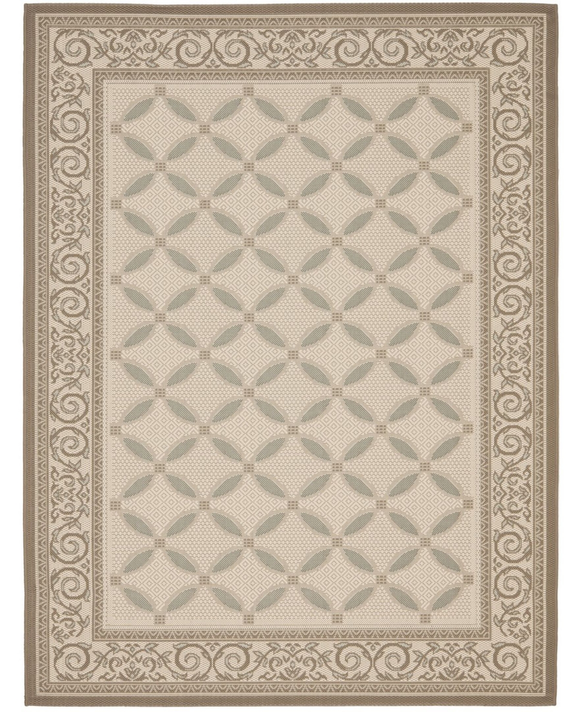 Safavieh Courtyard Beige and Dark Beige 8' x 11' Outdoor Area Rug - Beige