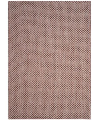 Courtyard CY8653 Rust and Light Gray 5'3" x 7'7" Sisal Weave Outdoor Area Rug