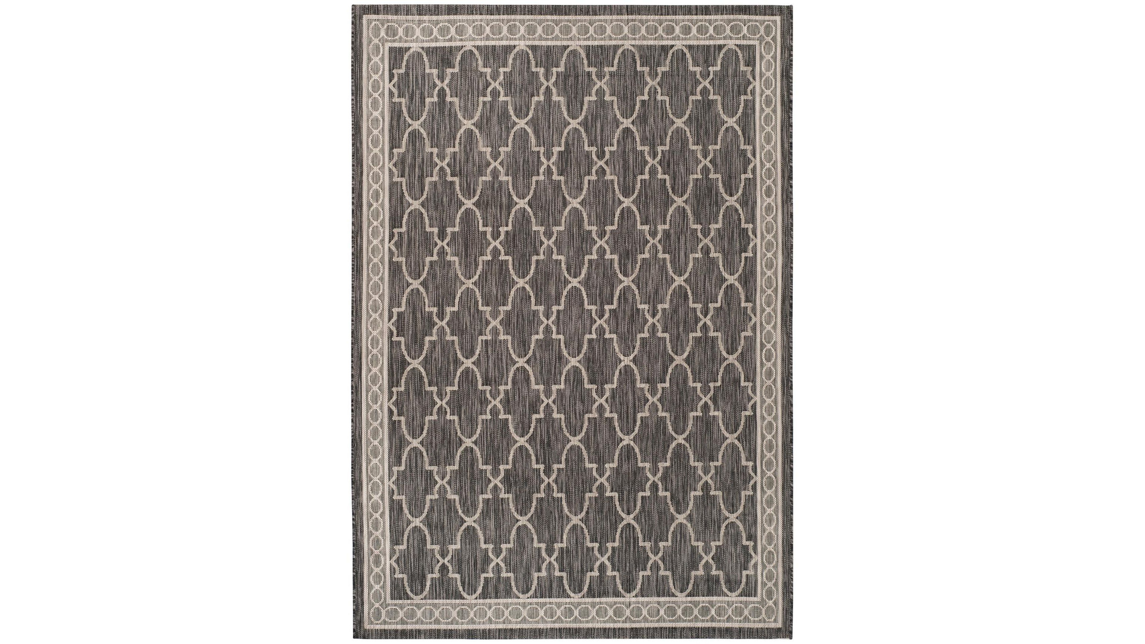 Safavieh Courtyard CY8871 Black and Beige 5'3" x 7'7" Outdoor Area Rug