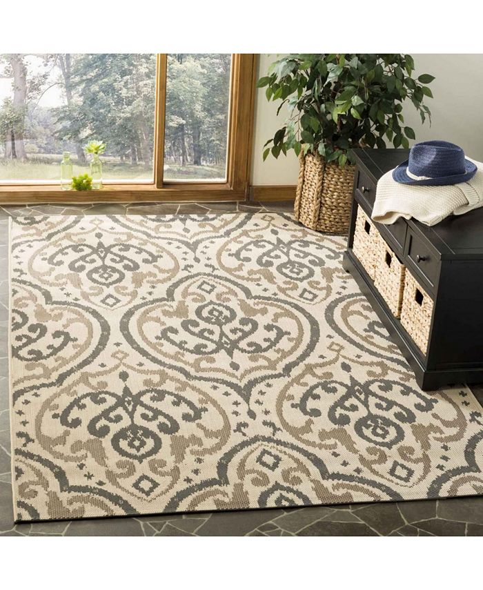 Martha Stewart Collection Beige and Anthracite 5'3" x 7'7" Area Rug