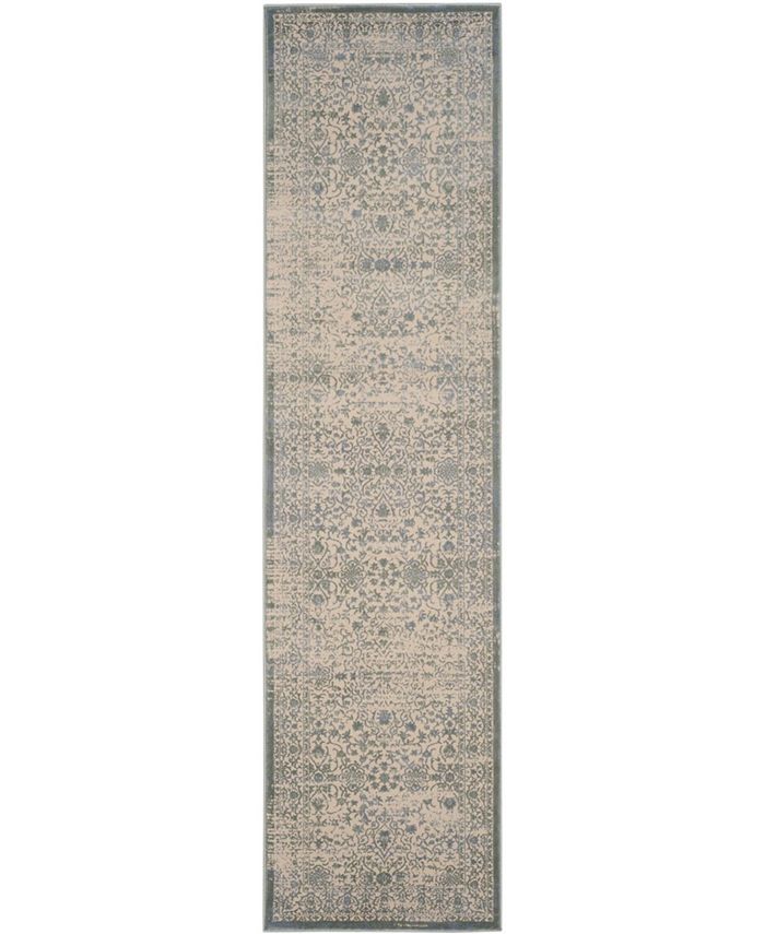 Runner Safavieh Brilliance BRL504A: Tappeto Lungo In Crema E Salvia, 2'2 X 8', Morbido, In Polipropilene, Stile Vintage