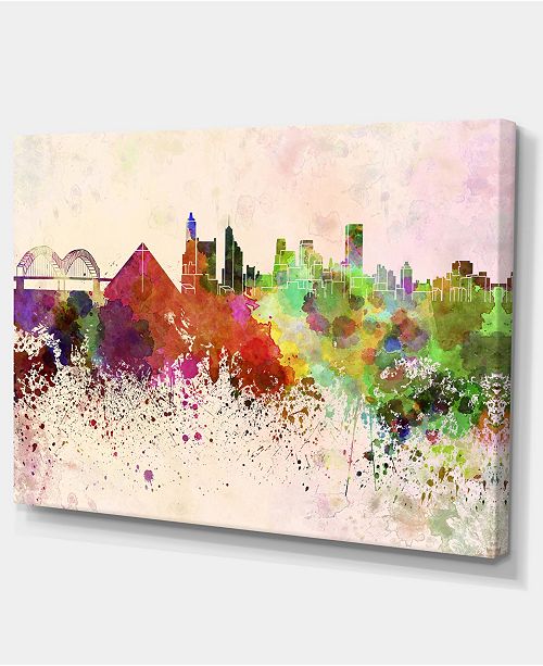 Design Art Designart Memphis Skyline Cityscape Canvas Artwork