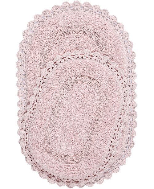 Home Dynamix Shabby Chic Crochet Reversible 2 Piece Cotton Bath