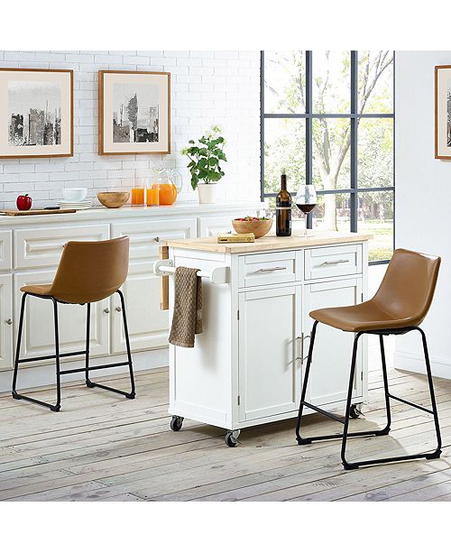 Walker Edison 26" Faux Leather Counter Stool 2 Pack & Reviews