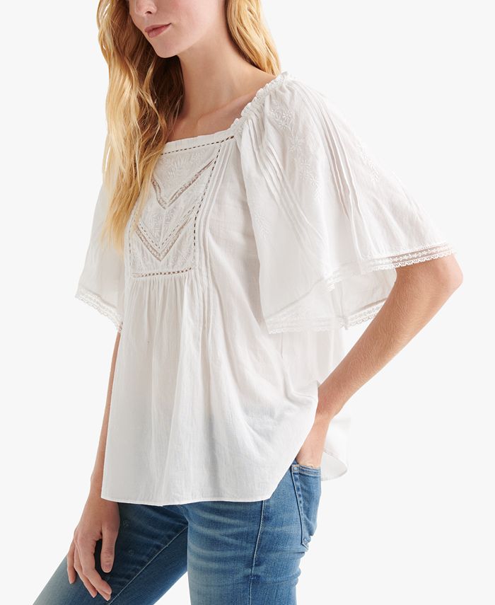 Lucky Brand Embroidered Peasant Top Macy's