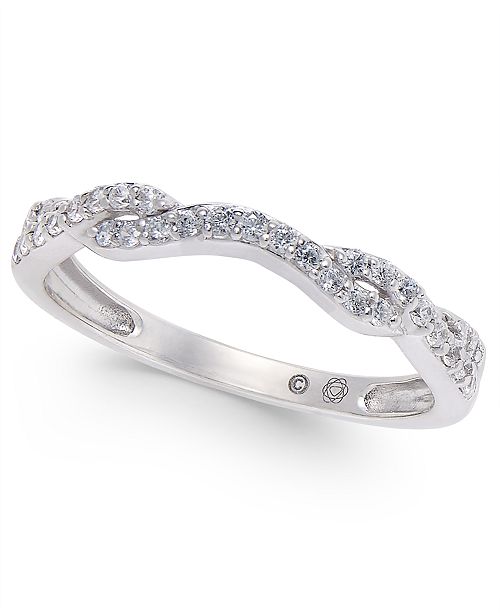 Macy S Diamond Twist Band 1 5 Ct T W In 14k White Gold Reviews Rings Jewelry Watches Macy S