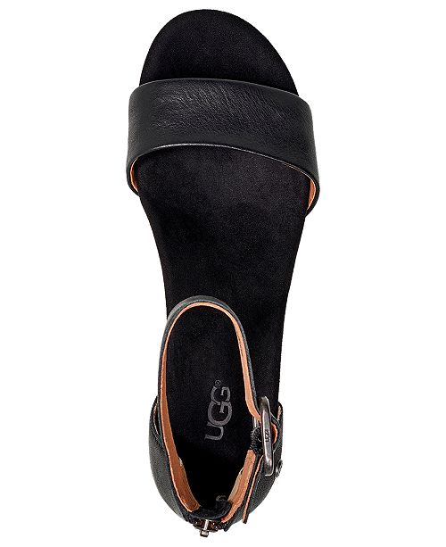 ugg zoe ii leather wedge sandals