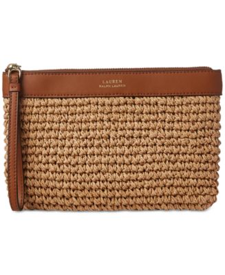 Lauren ralph lauren store tolton crochet straw tote