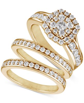Diamond  Three-Piece Ring Set (2 ct. t.w.) in 14k White, Yellow and Rose Gold