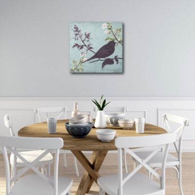 floral bird triptych Gallery-Wrapped Canvas Wall Art - 16" x 16"