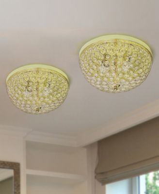 Elegant Designs 2 Light Elipse Crystal Flush Mount Ceiling Light 2 Pack