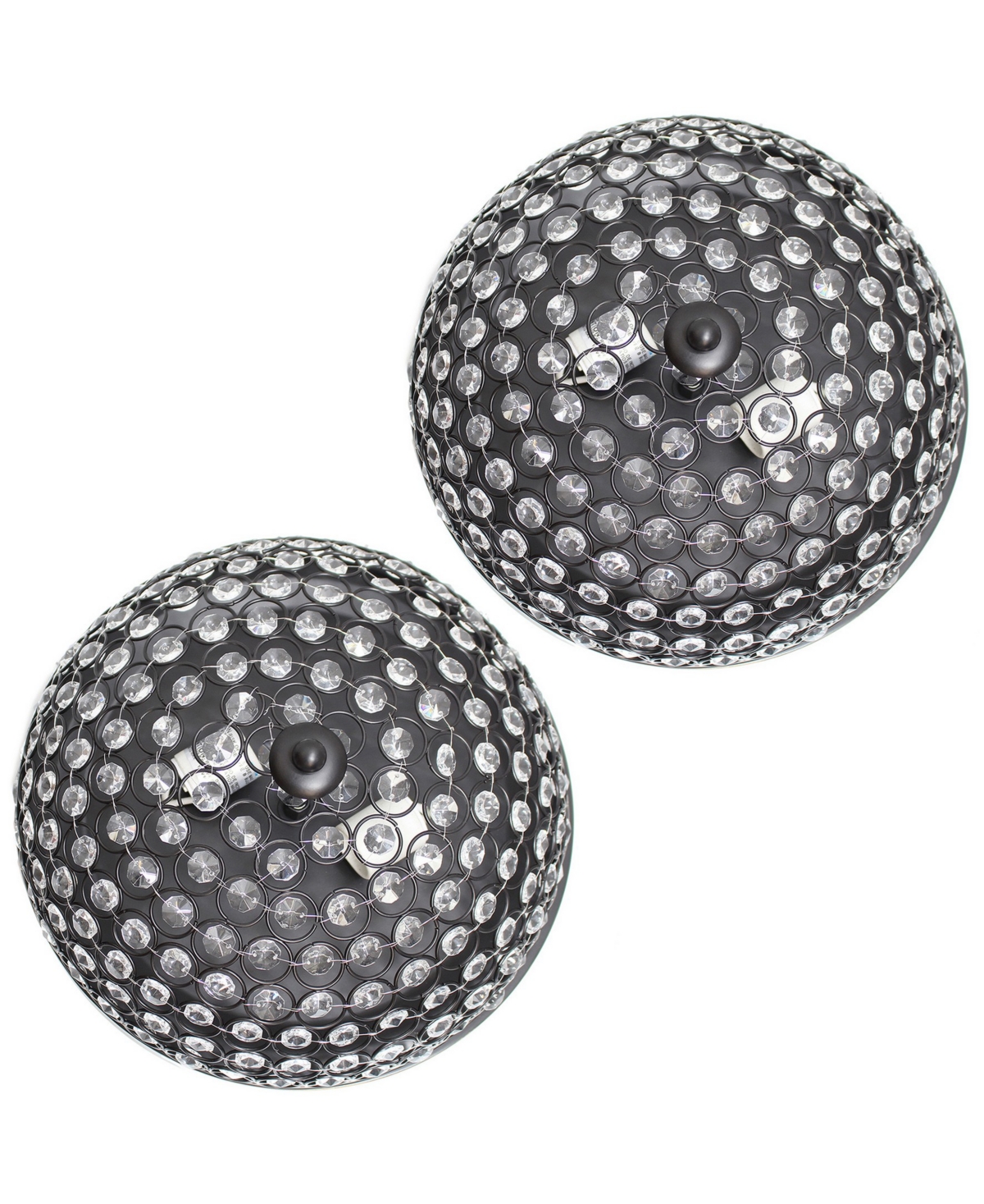 Elegant Designs 2 Light Elipse Crystal Flush Mount Ceiling Pack
