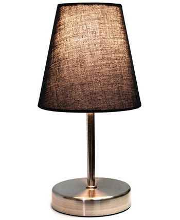 All The Rages Simple Designs Sand Nickel Mini Basic Table Lamp with ...