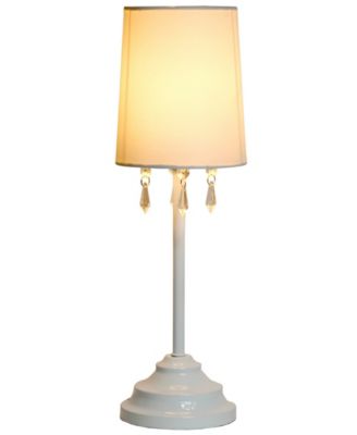 Simple Designs 		Table Lamp with Fabric Shade and Hanging Acrylic Beads
