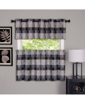 Achim Harvard Window Curtain Tier Pair, 57x24 In Black