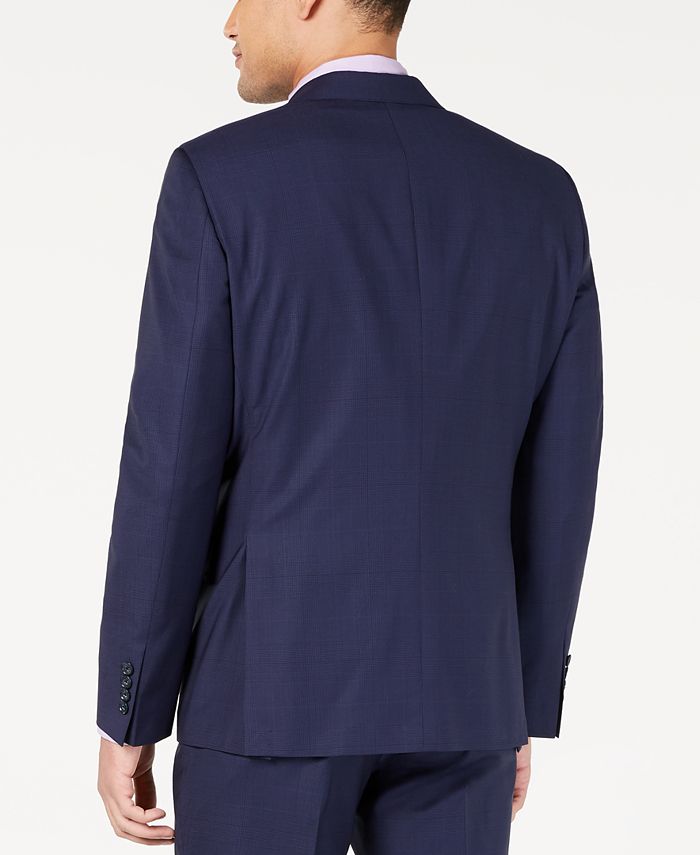 DKNY Men's Modern-Fit Indigo Plaid Suit Jacket - Macy's