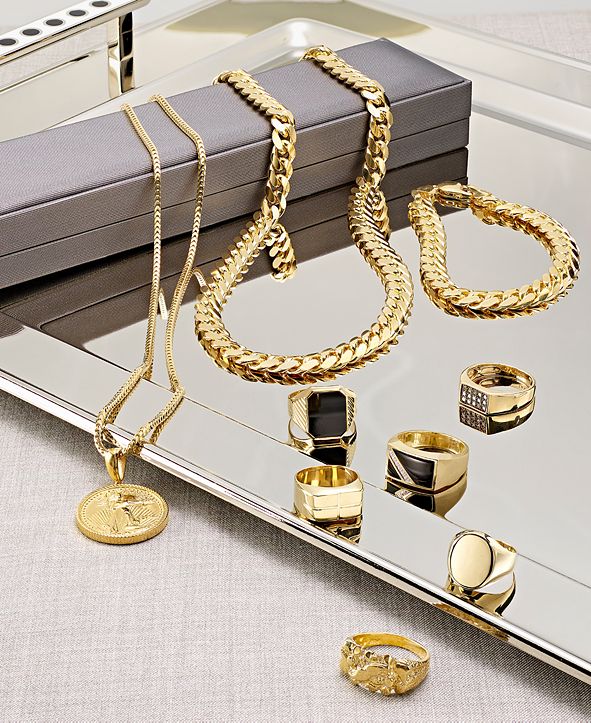 Macy's Men's Cuban Link 24" Chain Necklace in 18k GoldPlated Sterling