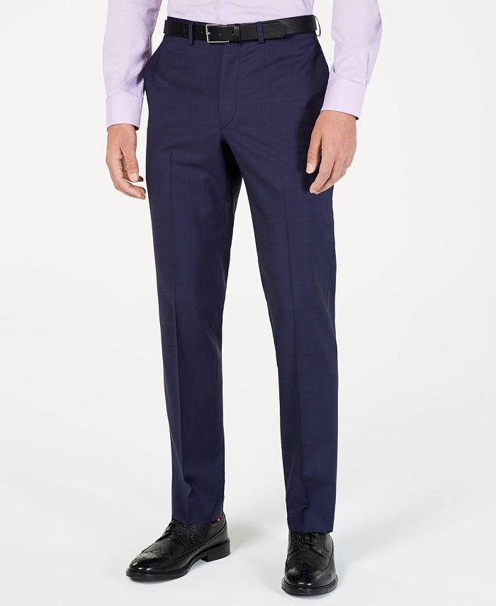DKNY Men's Modern-Fit Indigo Plaid Suit Pants & Reviews - Pants - Men ...