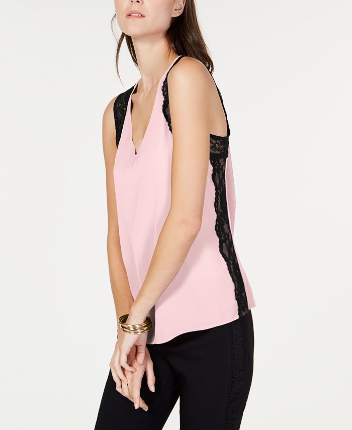 INC International Concepts I.N.C. Contrast Lace Tank Top Created