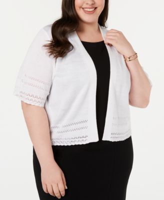 white shrug sweater plus size