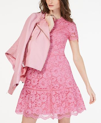 Michael kors pink lace dress on sale