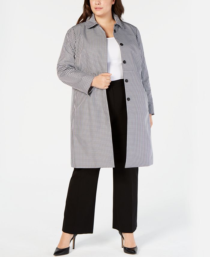 Anne Klein Plus Size Gingham Print Jacket Macy s