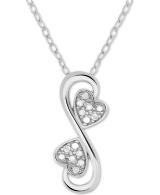 Macy's Diamond Double Heart 18