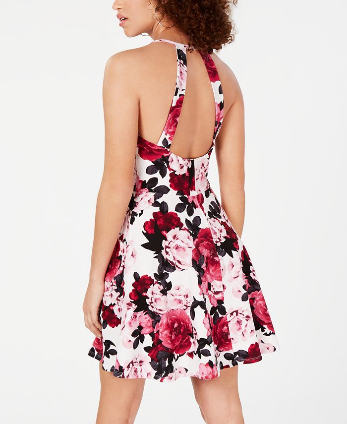 Speechless Juniors' Printed Scuba Fit & Flare Dress, Created for Macy's ...
