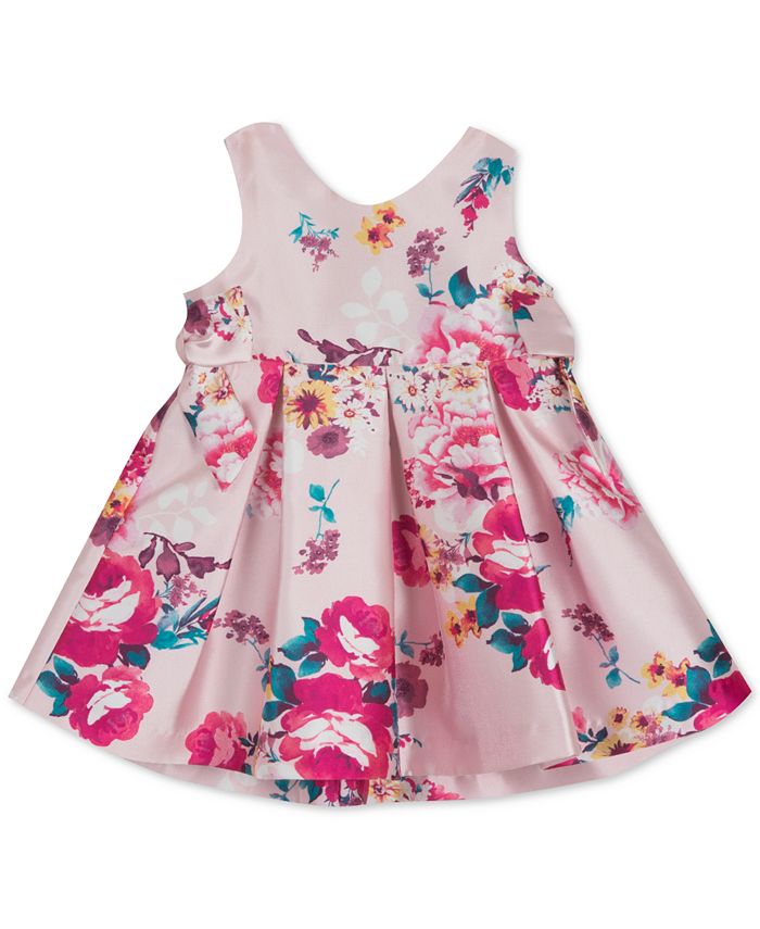 Rare Editions Baby Girls Floral-Print Mikado Dress - Macy's
