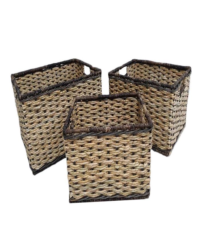 Baum Set of 3 Tall Rectangular Bangkuang and Bacbac Storage Baskets