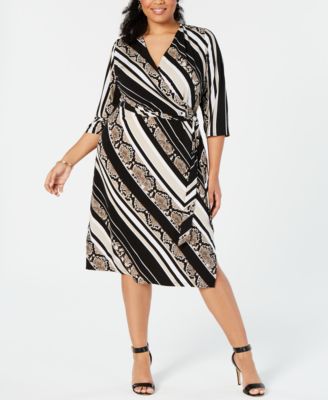 plus size midi wrap dress