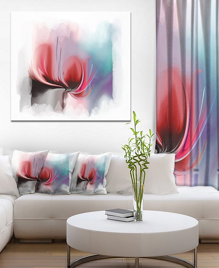 Design Art Designart Red Abstract Flower Illustration Extra Large ...