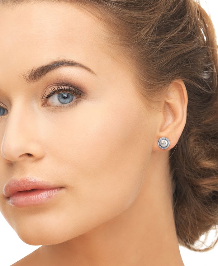 Macy's pearl stud earrings clearance