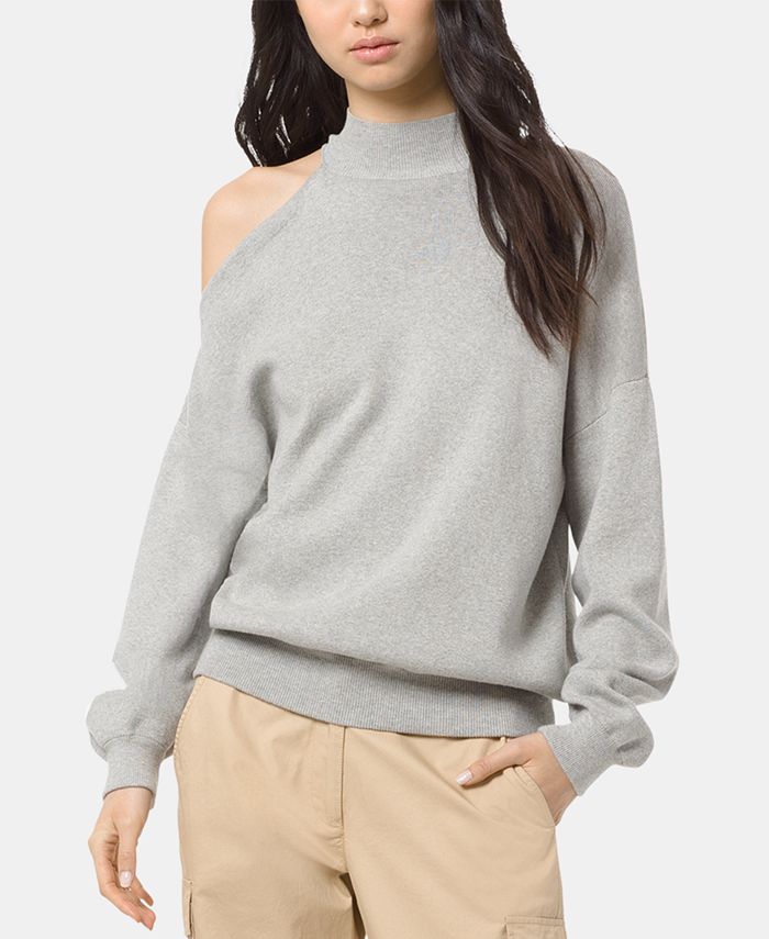 Michael Kors Cotton Cold Shoulder Sweater Macy s