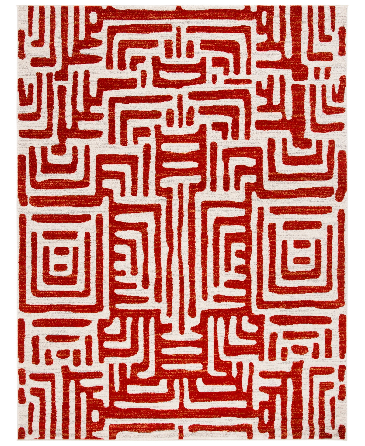 Safavieh Amsterdam Ivory and Terracotta 9' x 12' Outdoor Area Rug - Ivory