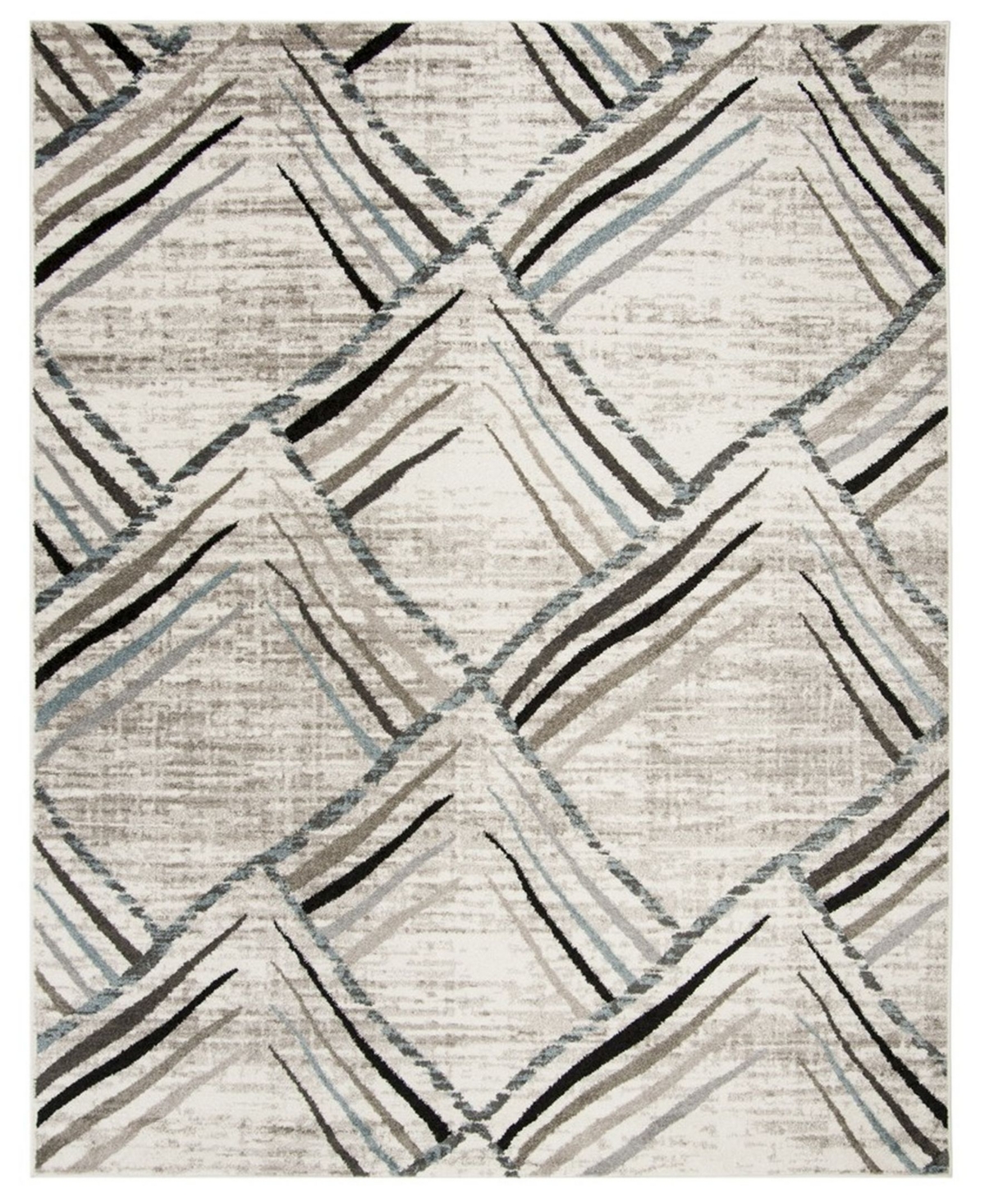 Safavieh Amsterdam Cream and Charcoal 9' x 12' Outdoor Area Rug - Cream