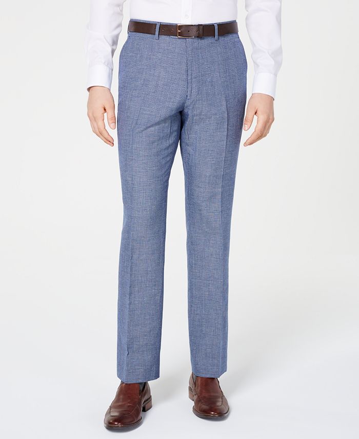 Perry Ellis Men's Slim-Fit Medium Blue Mini-Houndstooth Dobby Suit - Macy's