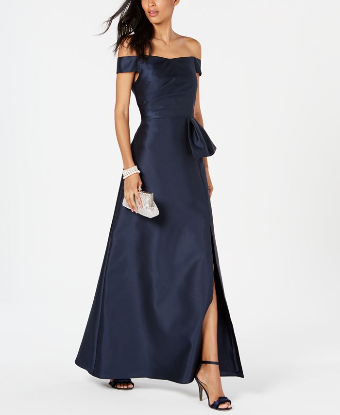 Adrianna Papell - Off-The-Shoulder Satin Gown
