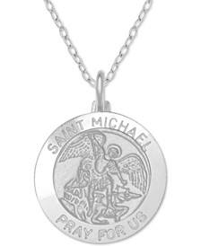 St. Michael Medallion 18" Pendant Necklace in Sterling Silver