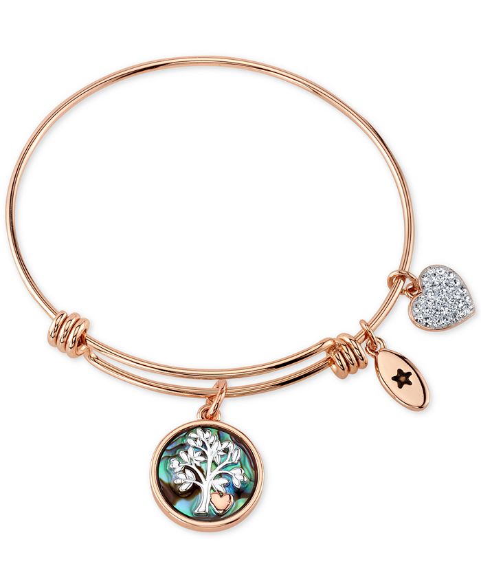 Unwritten - Family Tree Inlay Charm Bracelet in Rose Gold-Tone