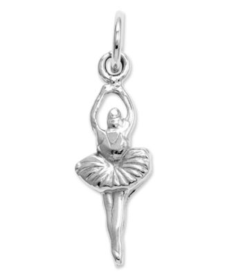 Macy's - 14k White Gold Charm, Ballerina Charm