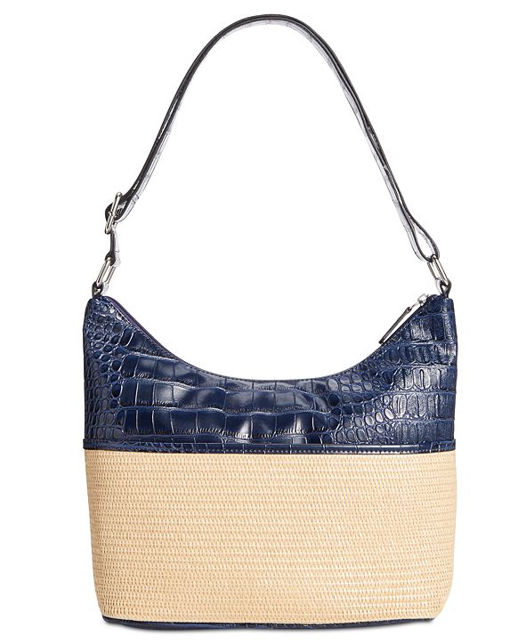 Giani Bernini Straw Crocodile Hobo Bag, Created by Macy&#39;s & Reviews - Handbags & Accessories ...