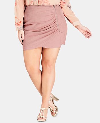 City Chic Trendy Plus Size Faux Suede Mini Skirt Macy s