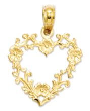 Macy's 14k Gold Charm Holder, Heart Charm Holder - Macy's