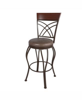 CorLiving Metal Bar Height Barstool With Bonded Leather Seat - Macy's