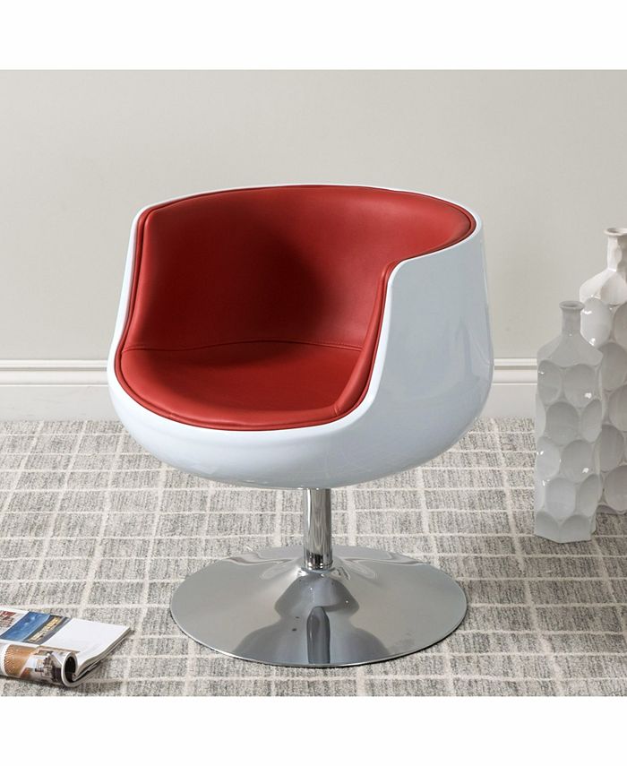 CorLiving Modern Bonded Leather Swivel Barrel Chair Macy's